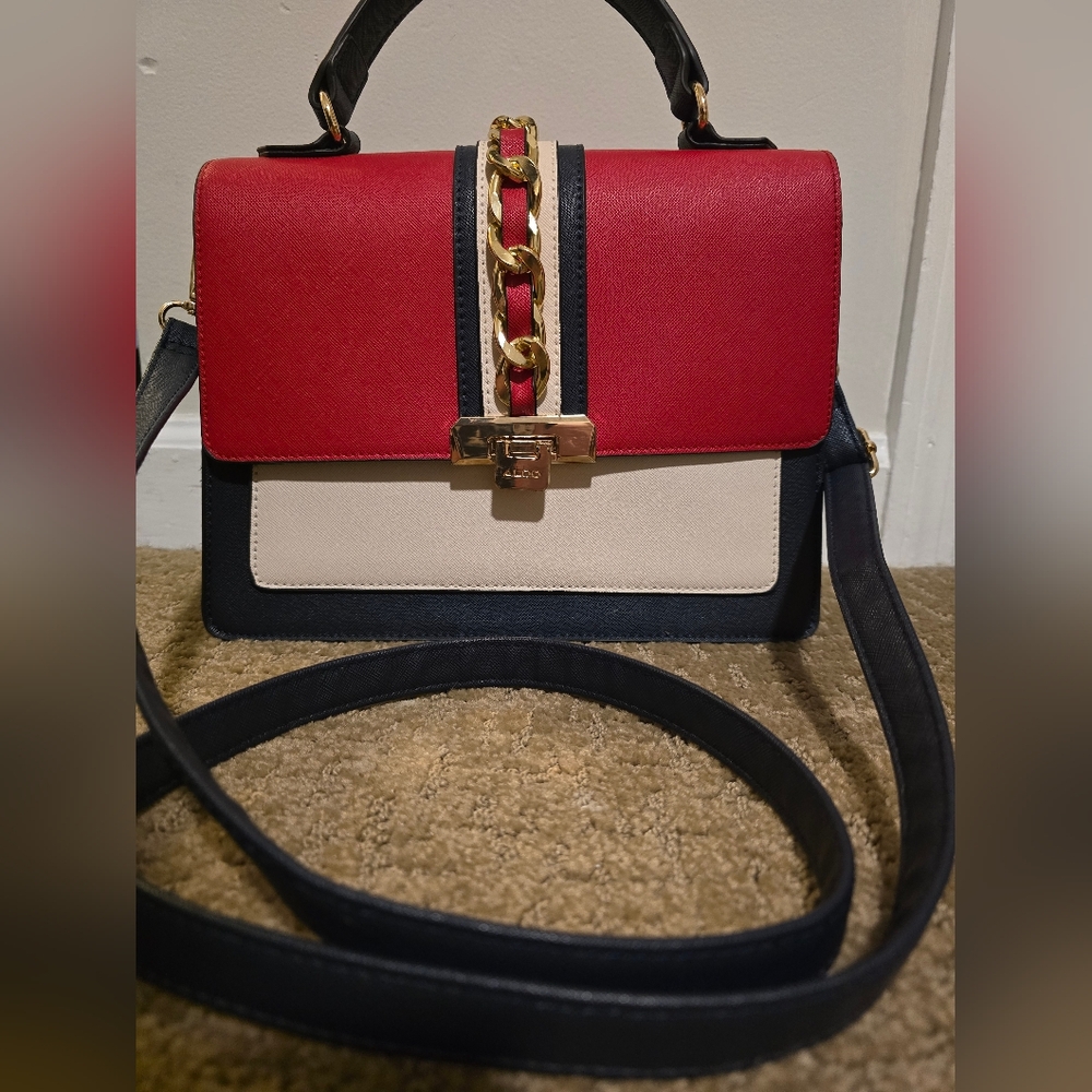 Aldo Red, Navy and Cream Women's Bag